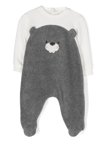 Il Gufo - Teddy Bear fleece babygrow - kids - Cotton/Elastane/Polyester/Viscose - 6 - Grey