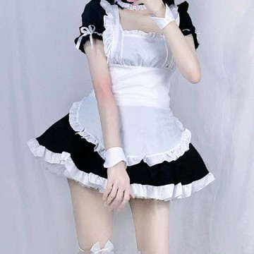 原創日系動漫緣之空春日野穹女仆裝lolita蘿莉洋裝萌系穹妹連衣裙
