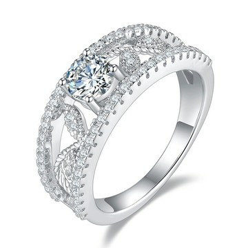 現隔日到貨 專櫃 珍愛 LOVE 0.5克拉 50分 摩星鑽 莫桑鑽 S925銀 戒指  可調式戒圍A57