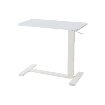 樂嫚妮 氣壓升降桌無段移動邊桌/可折疊床邊桌-(5色)白色