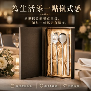 快速出貨「BRAVOMART HOME」北歐風質感餐具4件組 免費客製刻字 送禮 - 閃耀銀 生日禮物 新婚禮 入厝禮 喬遷新居 送禮 商務送禮 升遷禮物 送給長輩 獅子座 送禮推薦 處女座