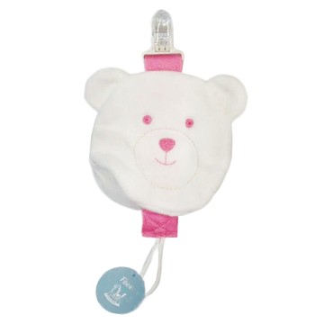 F'ees 法緻 可拆奶嘴防塵套夾 10 x 10cm  熊熊 粉色  1個