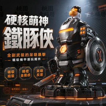 🔥隔日到貨🔥鐵豚俠黑武士 磁吸機甲卡皮巴拉 卡皮巴拉鐵豚俠 卡皮巴拉黑武士 水豚磁吸擺件 機甲水豚手辦 水豚君手辦