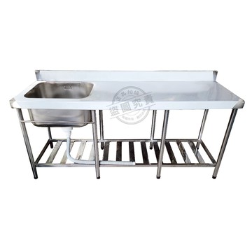【Abis】加牆款304不鏽鋼單洗台加深水槽(180公分/6尺)-1入左槽