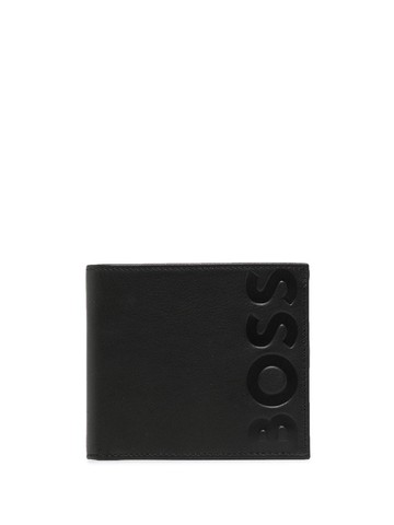 BOSS - embossed-logo bi-fold wallet - men - Leather - One Size - Black