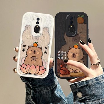 適用OPPOA9手機殼佛系水豚OPPOK10/K9卡皮巴拉K11/K12情侶新款A5/A7套全包A11S男女創意K5K3K7軟硅膠X防摔PRO