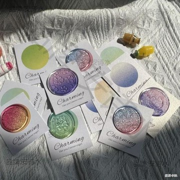 火漆圖鑒卡印章卡 漸變色卡ins風 展示卡手賬素材拼貼小卡其他