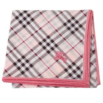 BURBERRY 經典斜格紋戰馬刺繡LOGO帕領巾(粉紅格/51CM)