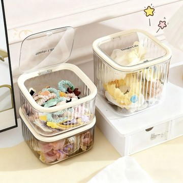🌟現貨【按壓式髮飾收納盒】收納盒｜飾品收納｜彈蓋發飾發夾收納｜文具收納｜按壓式設計｜桌面透明盒｜項鏈手串髮圈收納