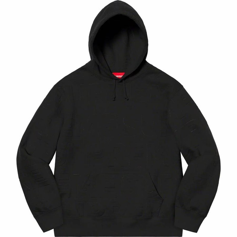 Supreme Embossed Logos Hooded Sweatshirt Black シュプリーム ...