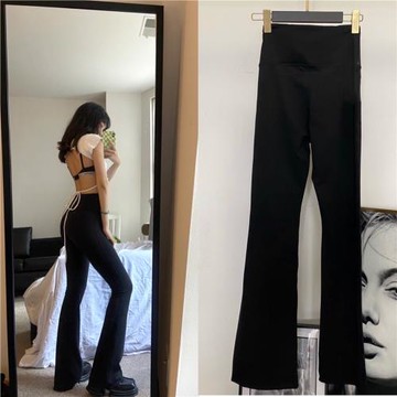 wopameile喇叭褲輕薄性感微喇瑜伽彈力高腰顯瘦長褲翹臀2025春夏