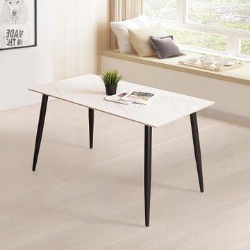 【Homelike】 喜家居130cm岩板鐵腳餐桌(2315)