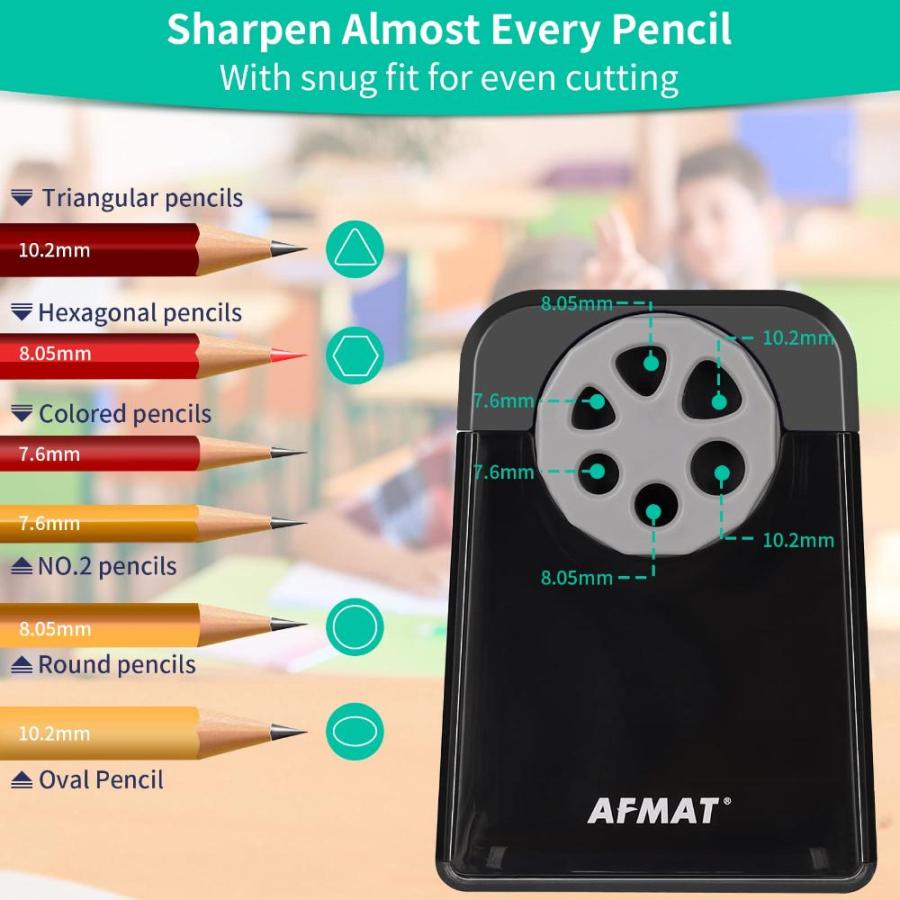 Electric Pencil Sharpener Heavy Duty, Holes, Auto Stop Sh