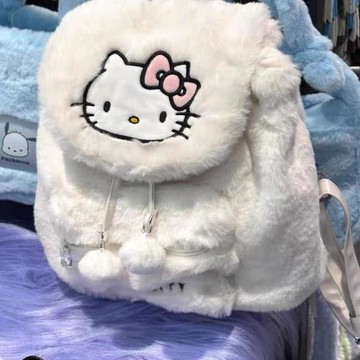 可愛扎染翅膀HelloKitty雙肩包女韓版菱格少女kt貓小背包休閑書包