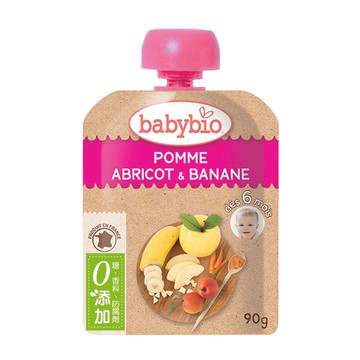 法國Babybio 生機香蕉杏桃纖果泥90g★衛立兒生活館★
