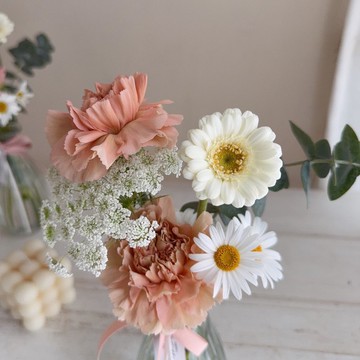 輕語系列 康乃馨鮮花小瓶花 玻璃瓶花