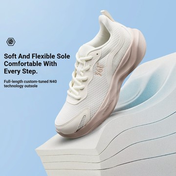 361度基本款女士跑步運動鞋網面透氣休閒輕便緩震減震運動鞋 682612222