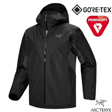 【ARCTERYX 始祖鳥】男 Solano Insulated Hoody 防水防風透氣保暖連帽外套.夾克_X000008499 黑/墨灰