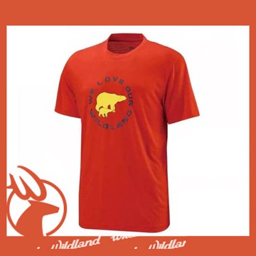 【Wildland 男 仿棉印花抗UV圓領衣《橘》】11616/吸濕/排汗/抗UV/短袖/棉T