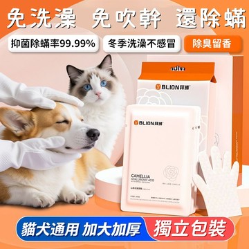 台灣熱銷 寵物手套濕巾 寵物清潔濕巾 寵物免洗手套 狗狗乾洗除臭 貓咪濕巾 殺菌除臭 免洗便捷神器 寵物用品 寵物濕紙巾