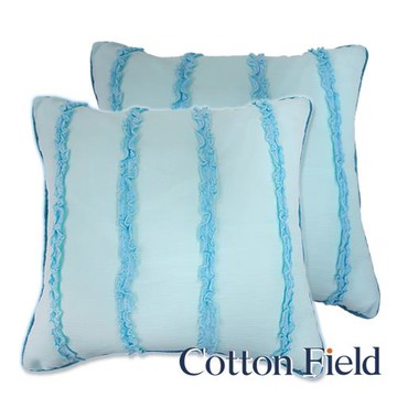 棉花田卡洛琳蕾絲抱枕-藍色(二件組)