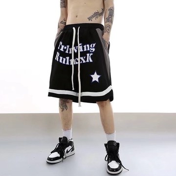 刺繡滑板短褲 短褲男 街舞褲 日韓時尚短褲 M-3XL 型男休閒短褲 運動短褲 網眼冰絲褲（XDK67）【壹號站】