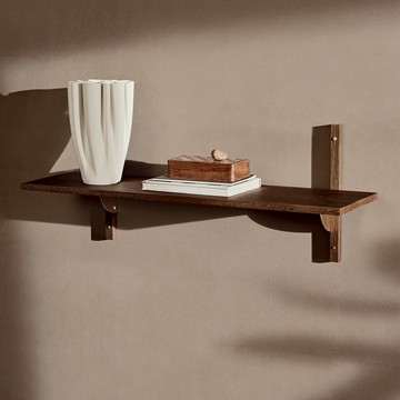 丹麥 Ferm Living SECTOR 寬版單層層架 煙燻橡木 銅