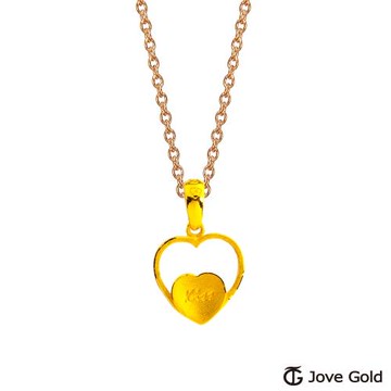 JoveGold漾金飾 以吻封緘黃金墜子 送項鍊
