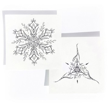 波希米亞裝飾刺青紋身貼紙 雪花 曼陀羅 三角形 幾何 禪風 台灣製