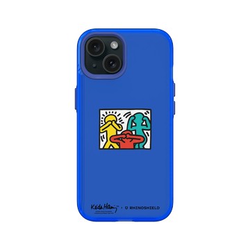 iPhone 15 Clear 激光藍 - Keith Haring - See No Evil, Hear No Evil, Speak No Evil