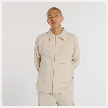 【NEW BALANCE】NB 長袖上衣 男 襯衫 燈芯絨 美規 米杏 MT53524TWF
