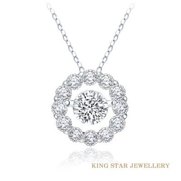 King Star 30分 DVS 天然鑽石項鍊 花圈靈動(3 Excellent極優 八心八箭)