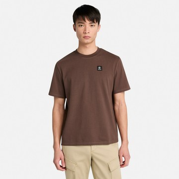 Timberland 男款深棕色徽章LOGO短袖T恤｜A42P5243