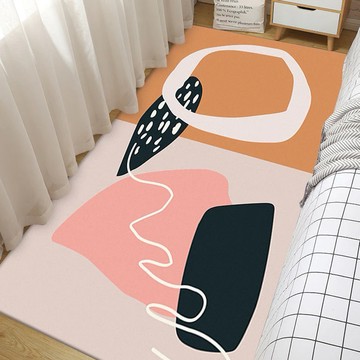 北歐風幾何臥室地毯 粉黃點點 60 x 160cm