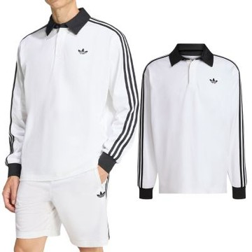 Adidas 3S PL 男款 白色 寬鬆 POLO 衫 運動 休閒 長袖 KE3575