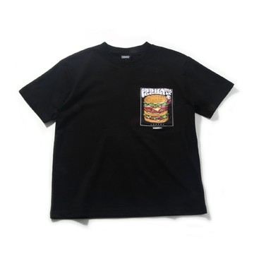 IZZVATI-漢堡熊繡花T-黑色 (合身版型)