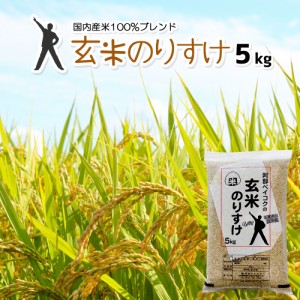 玄米 5kg 送料無料 (地域限定) 玄米のりすけ 安い 5キロ 国内産100％ お試しサイズ