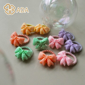 ADA 小童格紋蝴蝶結拇指髮束-混色10入