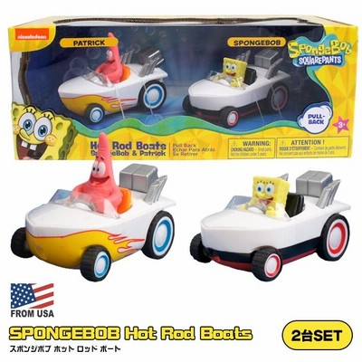 最新デザインの ホット スポンジボブ ロッド 船 車 ミニカー 2台セット ボート ミニカー