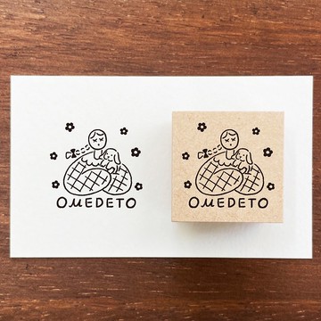 Maa-ru醬 祝福留言印章 橡膠印章 女孩 日本製 a-158