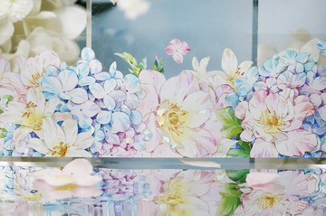 風吟 咲き誇る花 (淡彩) PET 和紙膠帶 貝殼光 10米卷