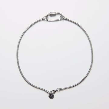 MIXTURE. MN031 圓身蛇鏈拼接旋轉開口扣純鋼項鍊