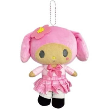 【震撼精品百貨】My Melody_美樂蒂~日本Sanrio三麗鷗 美樂蒂絨毛玩偶收納包附扣環-辣妹款L*16056