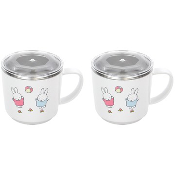 Miffy 防滑兒童附蓋不鏽鋼杯  2個  白色  200ml