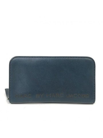 marc jacobs 藍色 皮革長夾 錢包