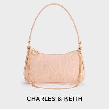 【CHARLES & KEITH】Elspeth 環保麂皮肩背包｜情人節快樂｜粉嫩開運色｜新年禮物｜生日禮物｜快速出貨｜小CK