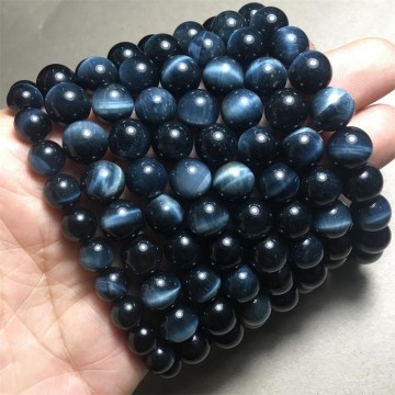 款天然藍虎眼石手鏈男虎睛石水晶單圈手串時尚情侶送生日禮物