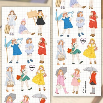 once upon a time 7 ver2 PET (hamil) 復古女孩仕女角色貼紙