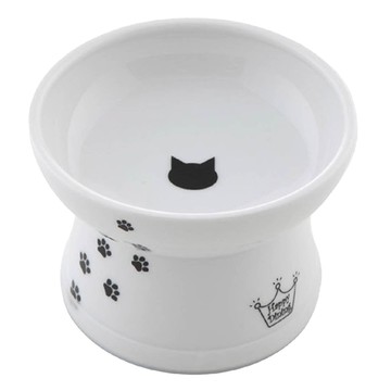 Necoichi 貓壹 快樂食光高腳食碗 - 陶瓷製品 寵物專用食碗  黑貓  1個
