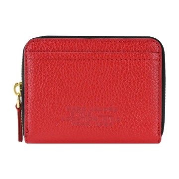 MARC JACOBS MJ 壓印LOGO拉鍊卡片零錢包-紅